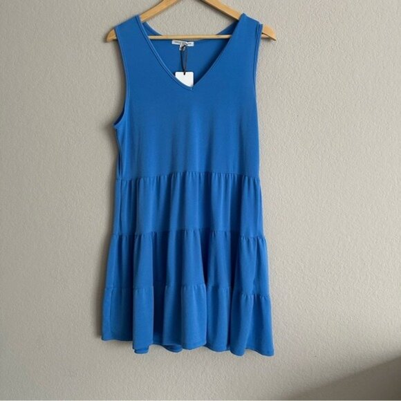 Green Envelope Blue Sleeveless Tiered Dress Size XL - Picture 2 of 12